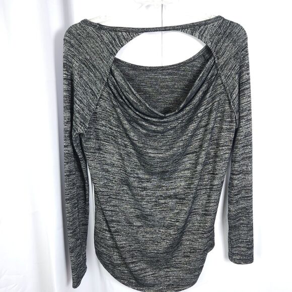 Athleta Women's Medium Gray Open Back Pose Chah Yoga Top Heather Cutout Workout - Picture 4 of 9